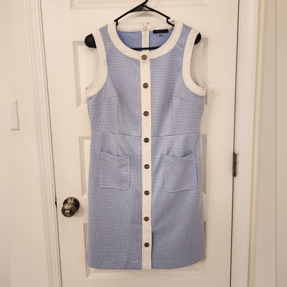 Dresses & Skirts - Tommy Hilfiger Sleeveless Sheath Dress Plaid Blue White Size 12 Womens #AA1073